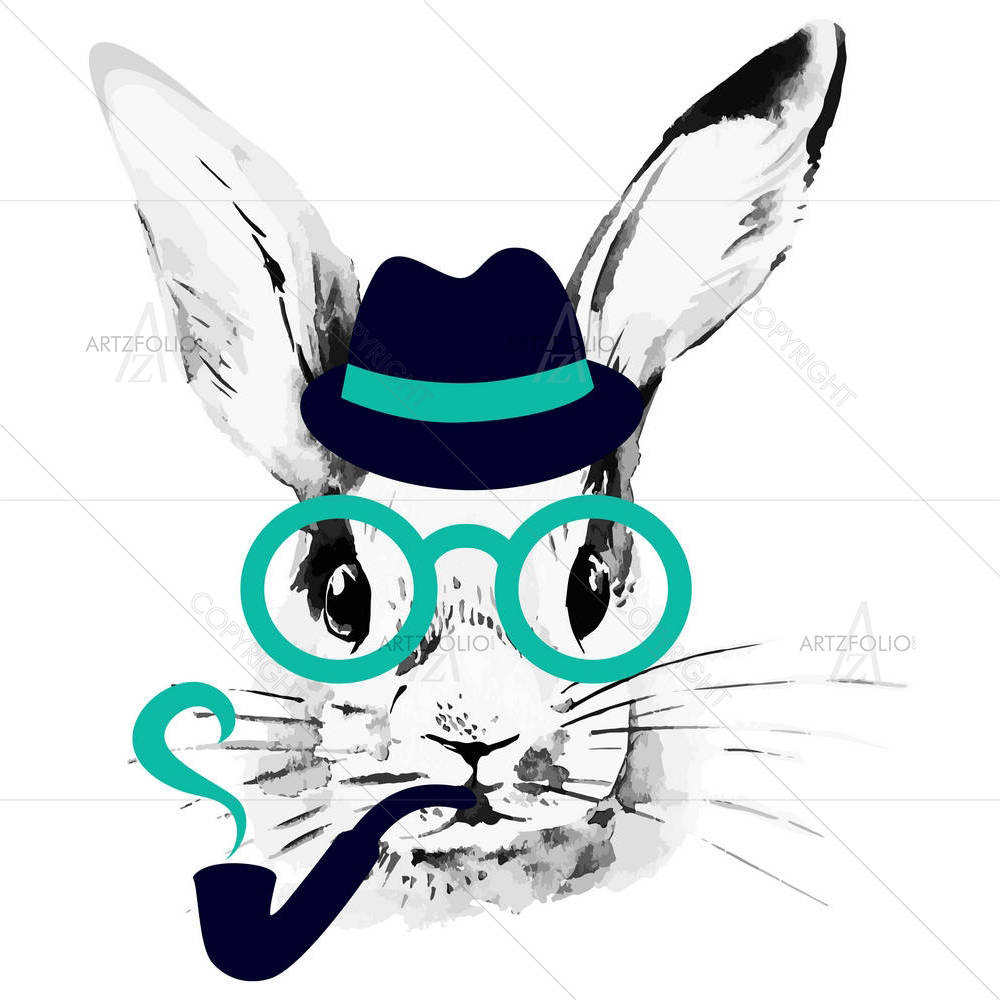 Hipster Rabbit — custom-size art design 5003441