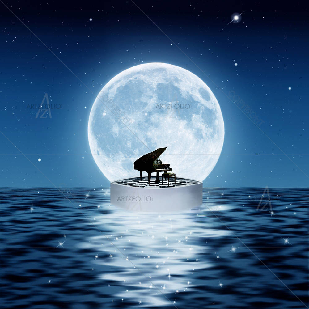 Piano In The Sea — custom-size art design 5003446