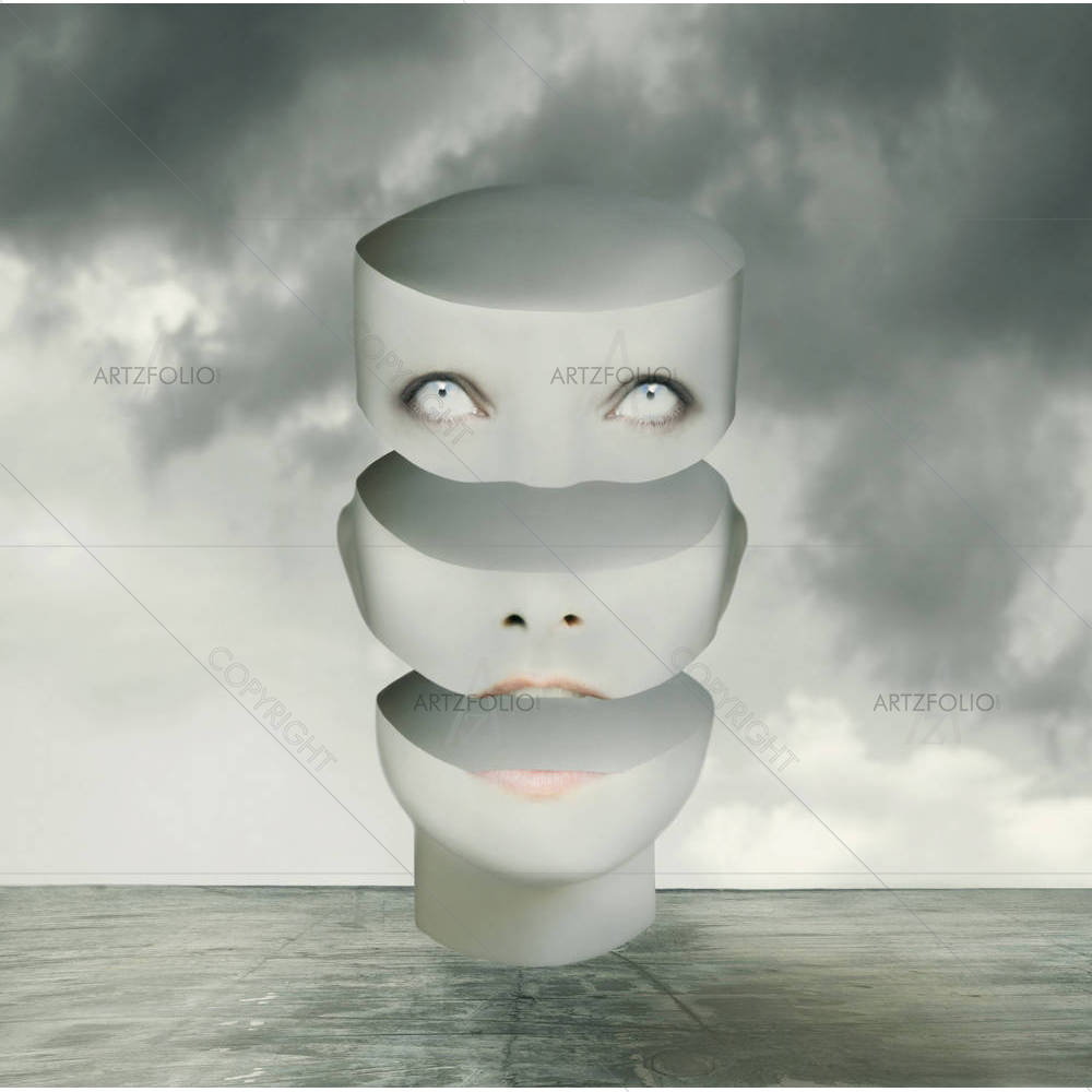 Human Head Divided In Three Parts D1 — Fantasy custom art by ArtzFolio