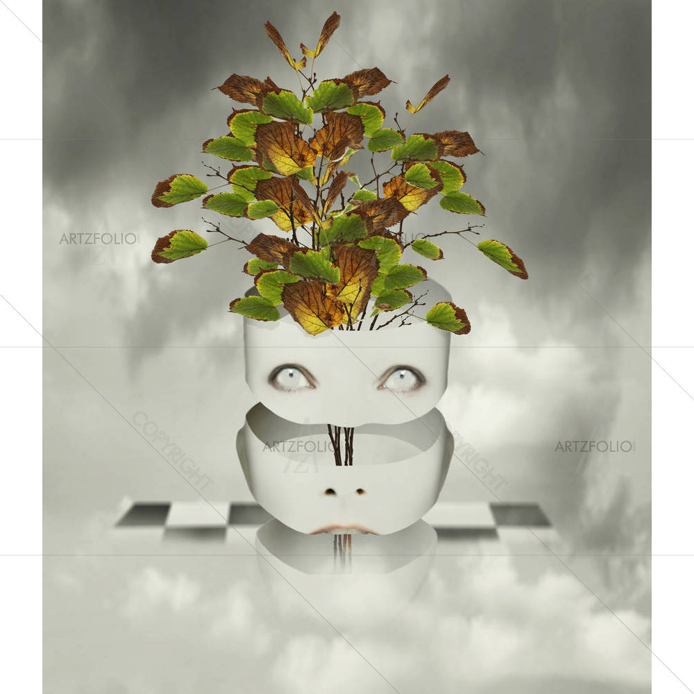 Human Head Divided In Three Parts D2 — custom-size art design 5003458
