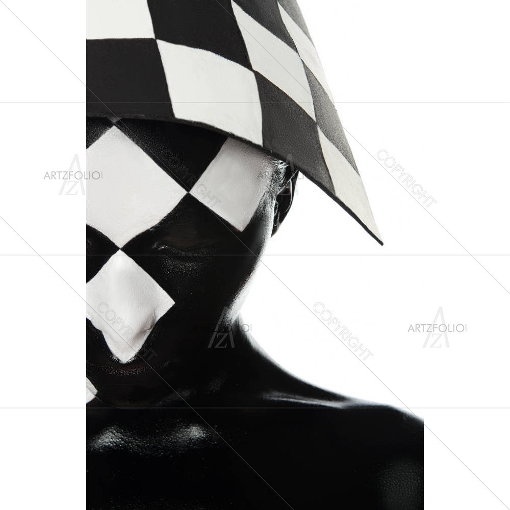 Woman's Face With Chessboard — Abstract custom art by ArtzFolio