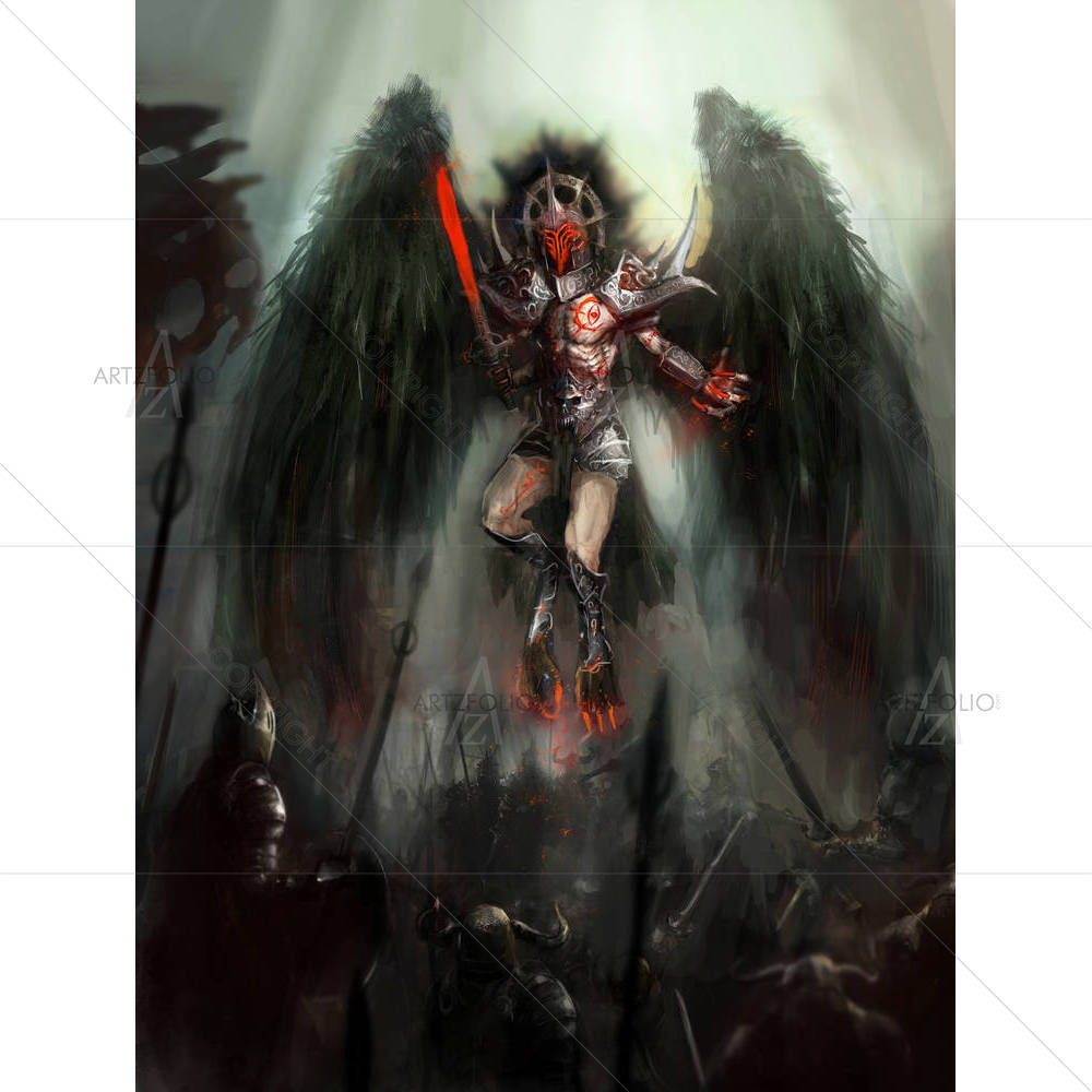 Angel Of Death On Battlefield — custom-size art design 5003490