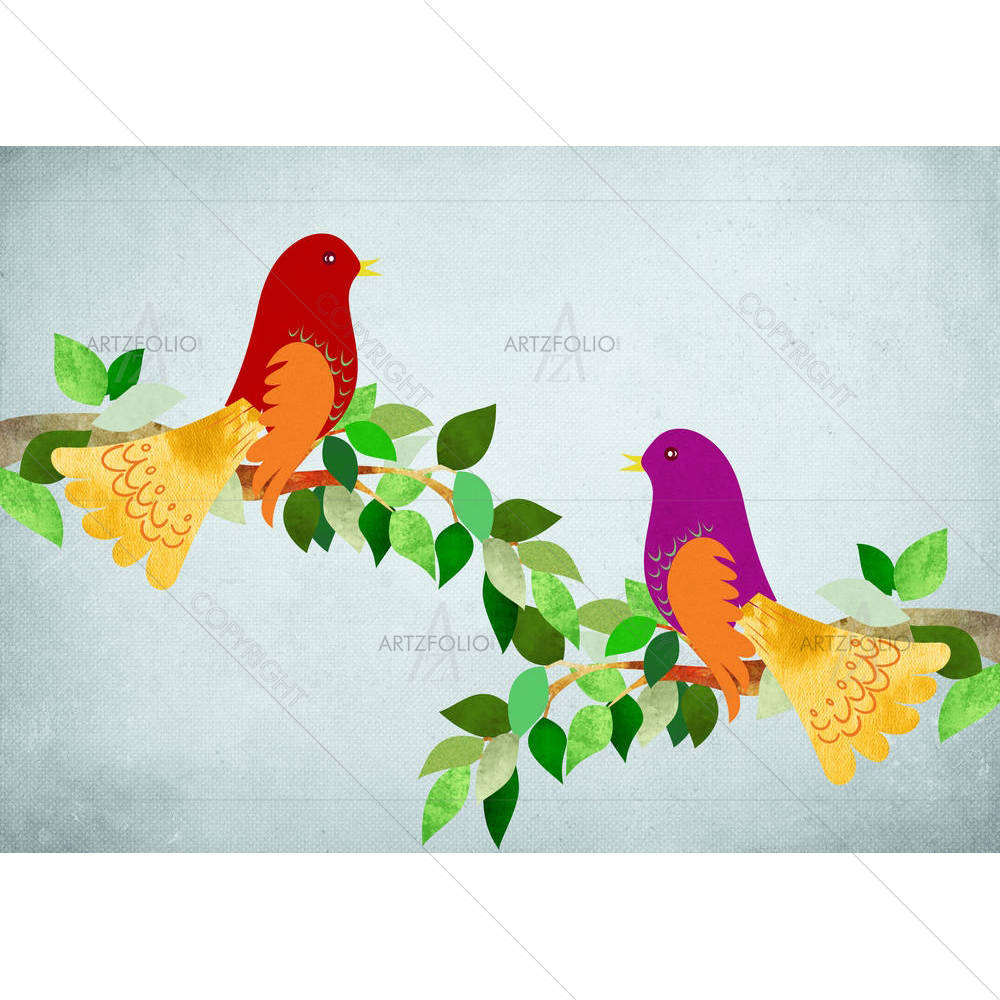Neighbors Chatting — custom-size art design 5003496