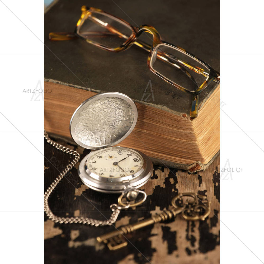 Vintage Pocket Watch D1 — Abstract custom art by ArtzFolio