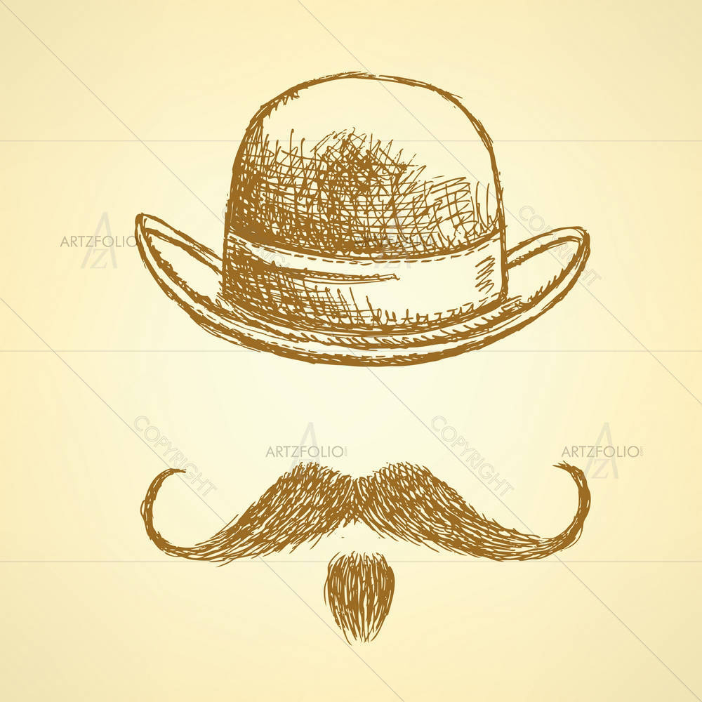 Hat & Mustache — custom-size art design 5003534
