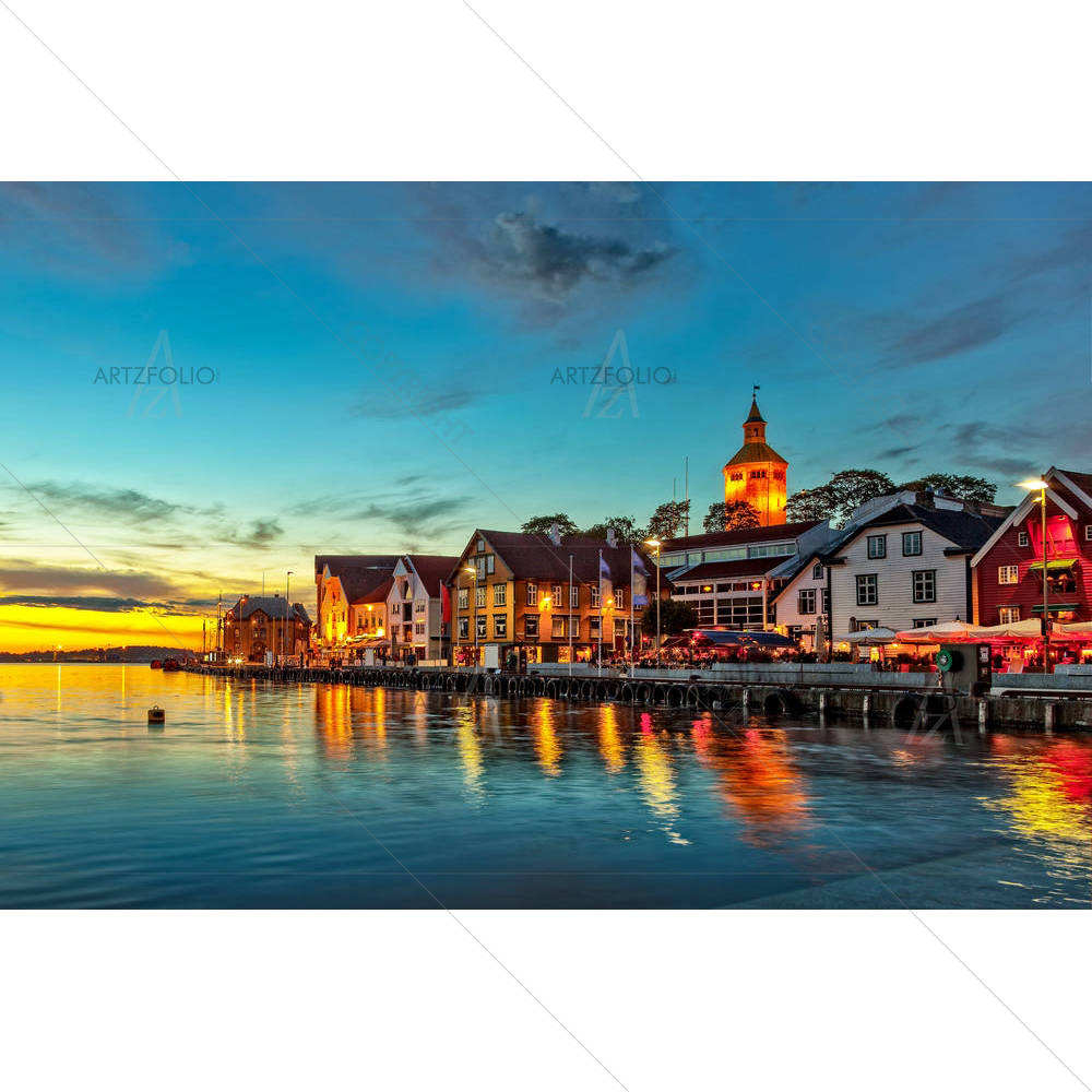 Stavanger At Night Norway — Architecture custom art by ArtzFolio