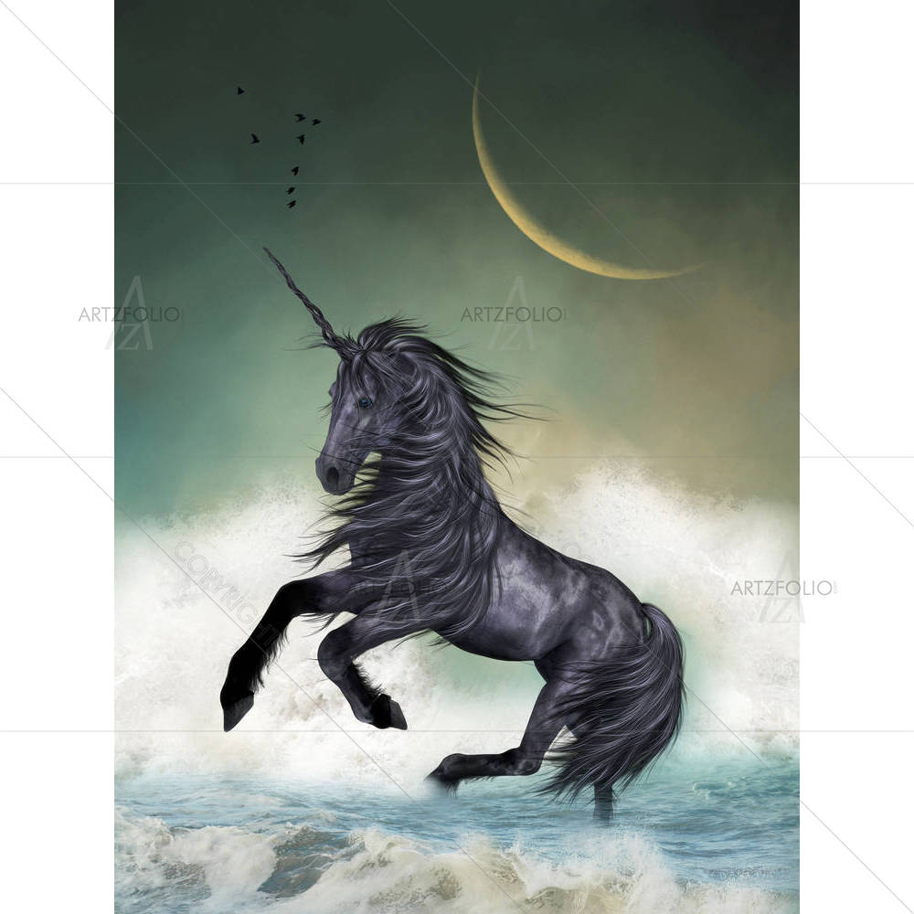 Unicorn In The Ocean D2 — Baby custom art by ArtzFolio