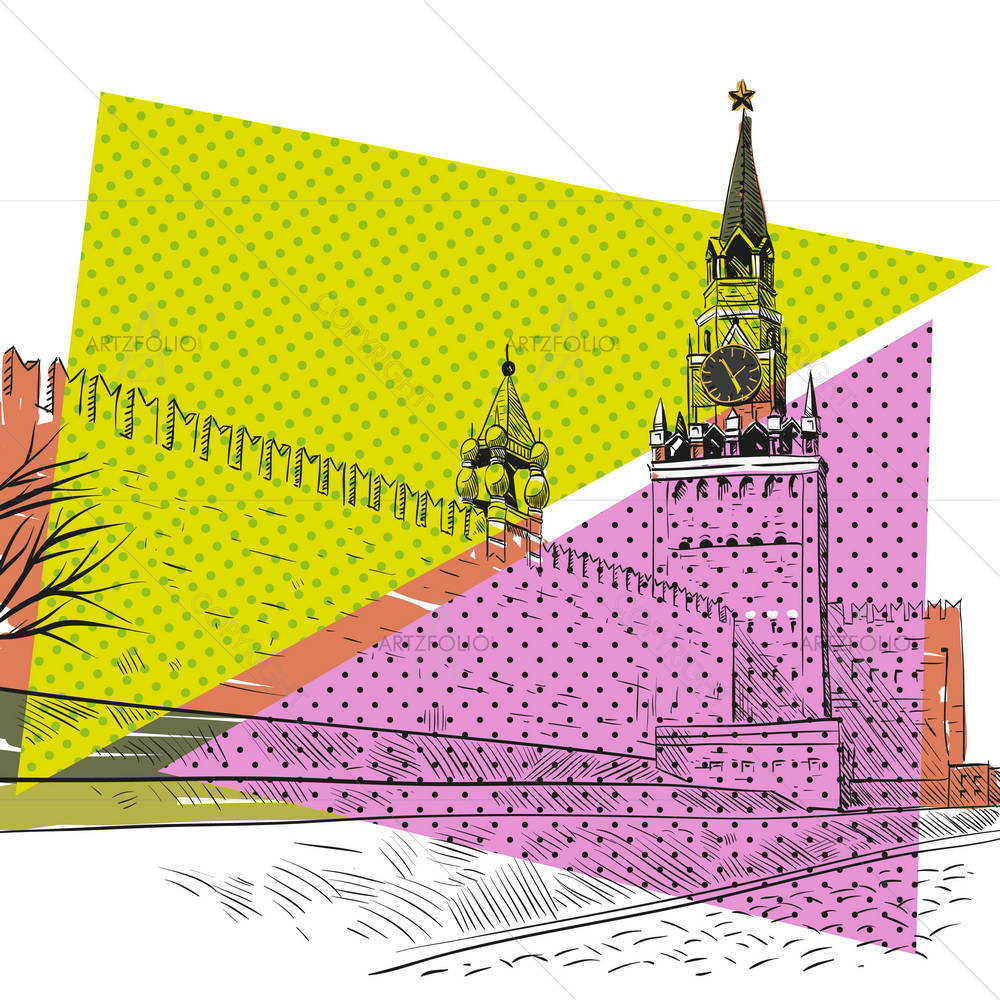 Moscow Red Square D1 — Ancient custom art by ArtzFolio