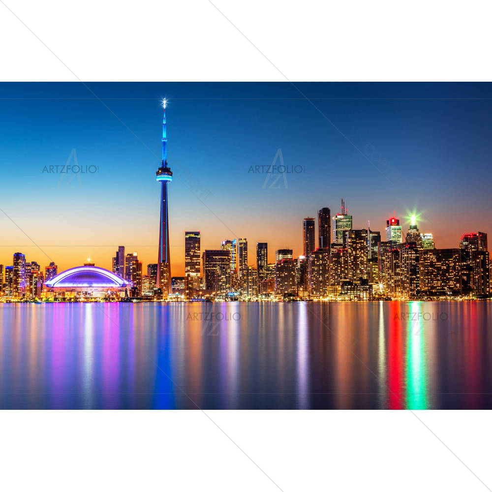 Skyline At Dusk From Toronto Island Park, Canada — Devotional custom art by ArtzFolio