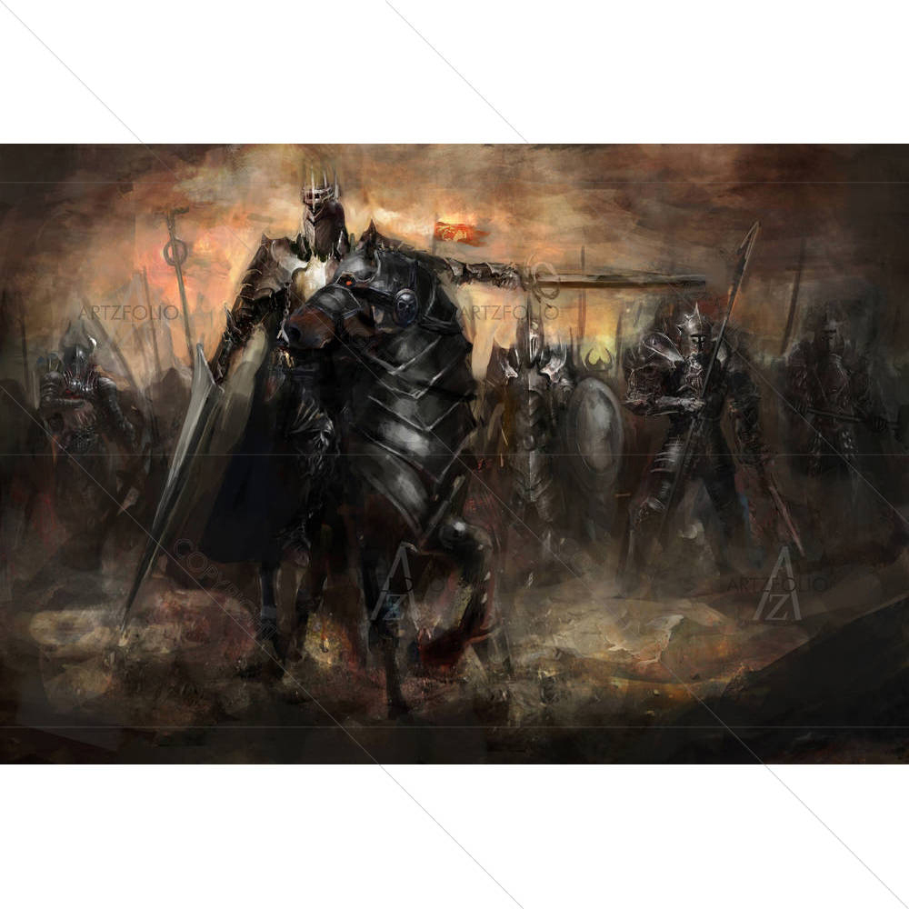 King Leading His Army In War — custom-size art design 5003600