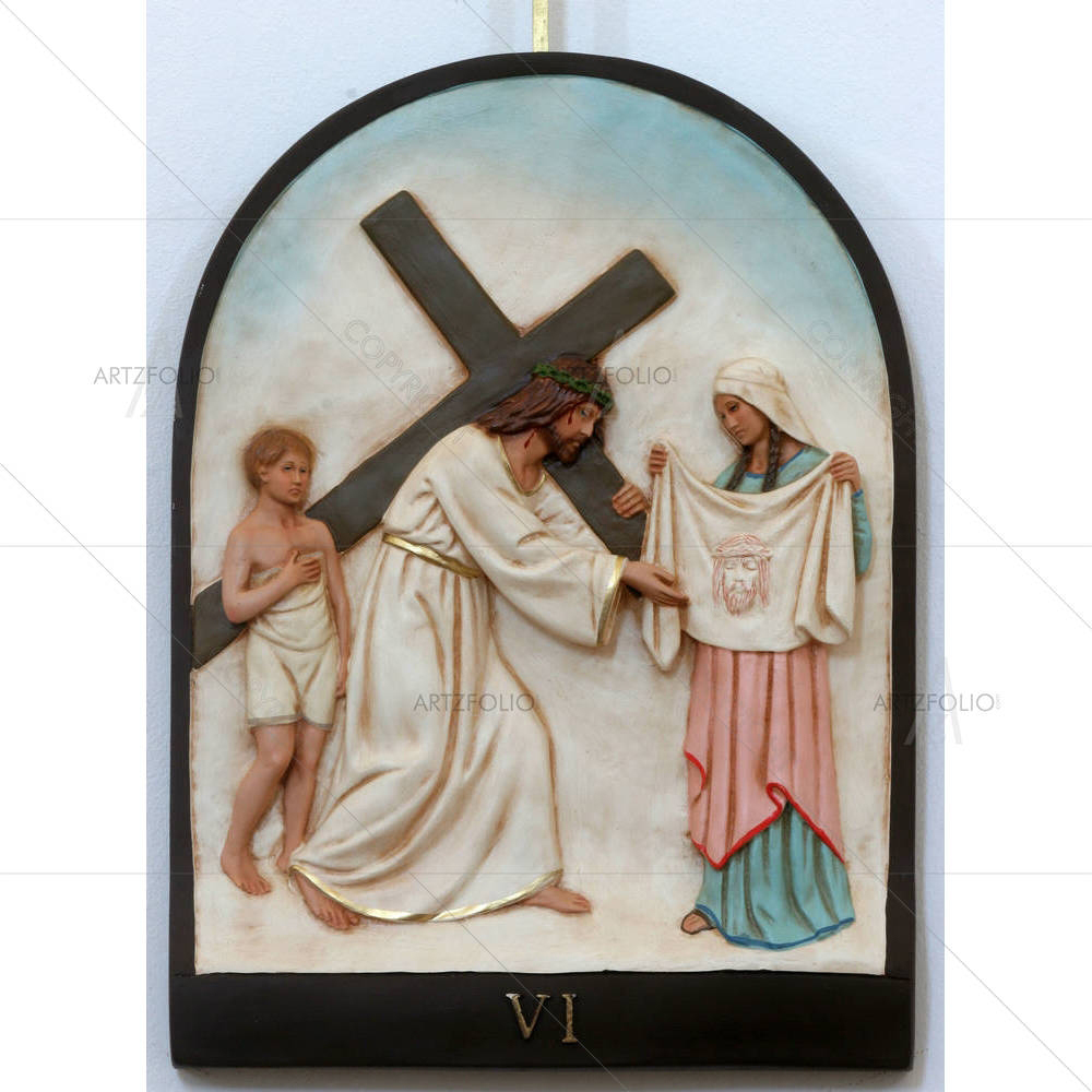 6th Station Of Cross Veronica Wipes Face Of Jesus D2 — custom-size art design 5003611
