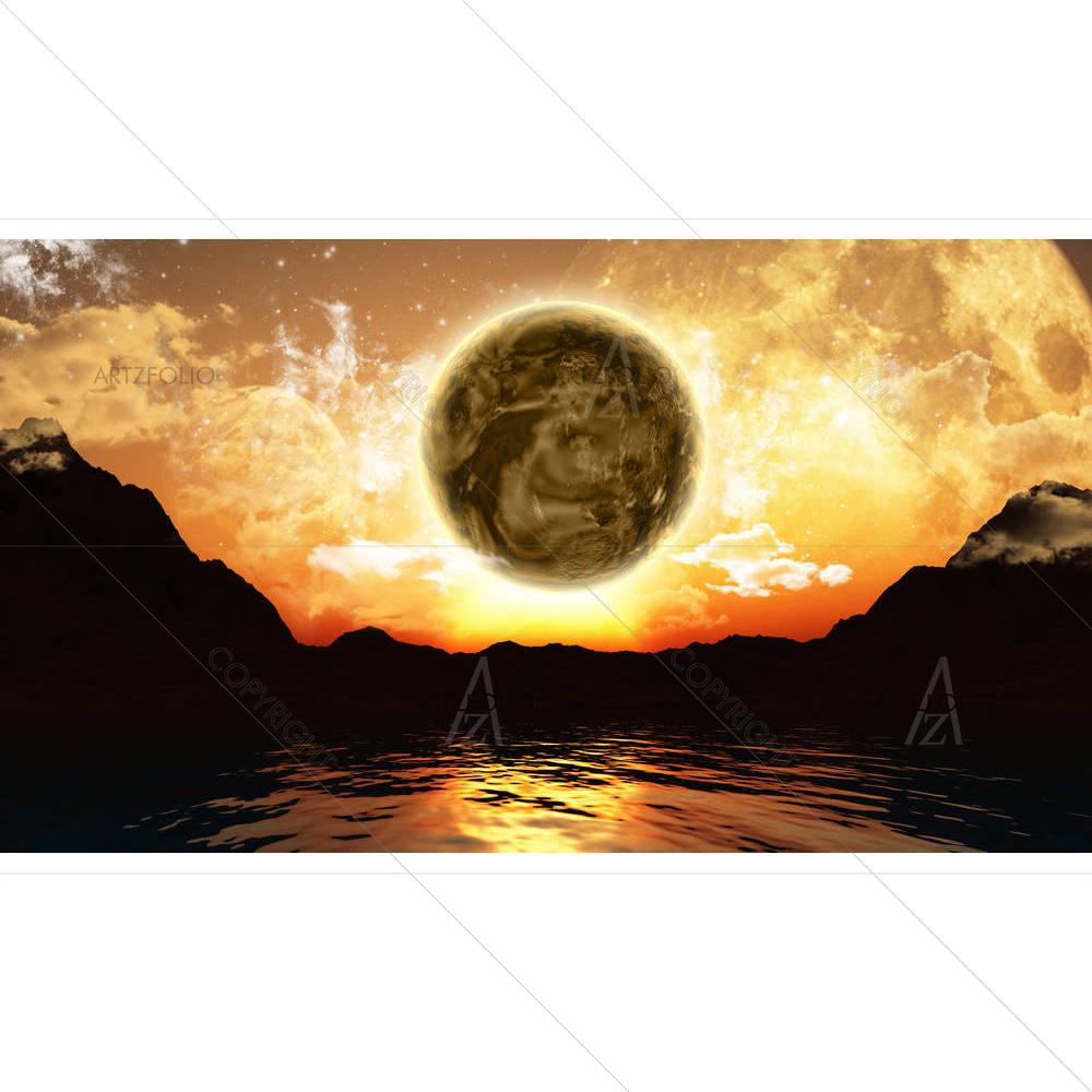 Fictional Planets & The Ocean D1 — custom-size art design 5003612