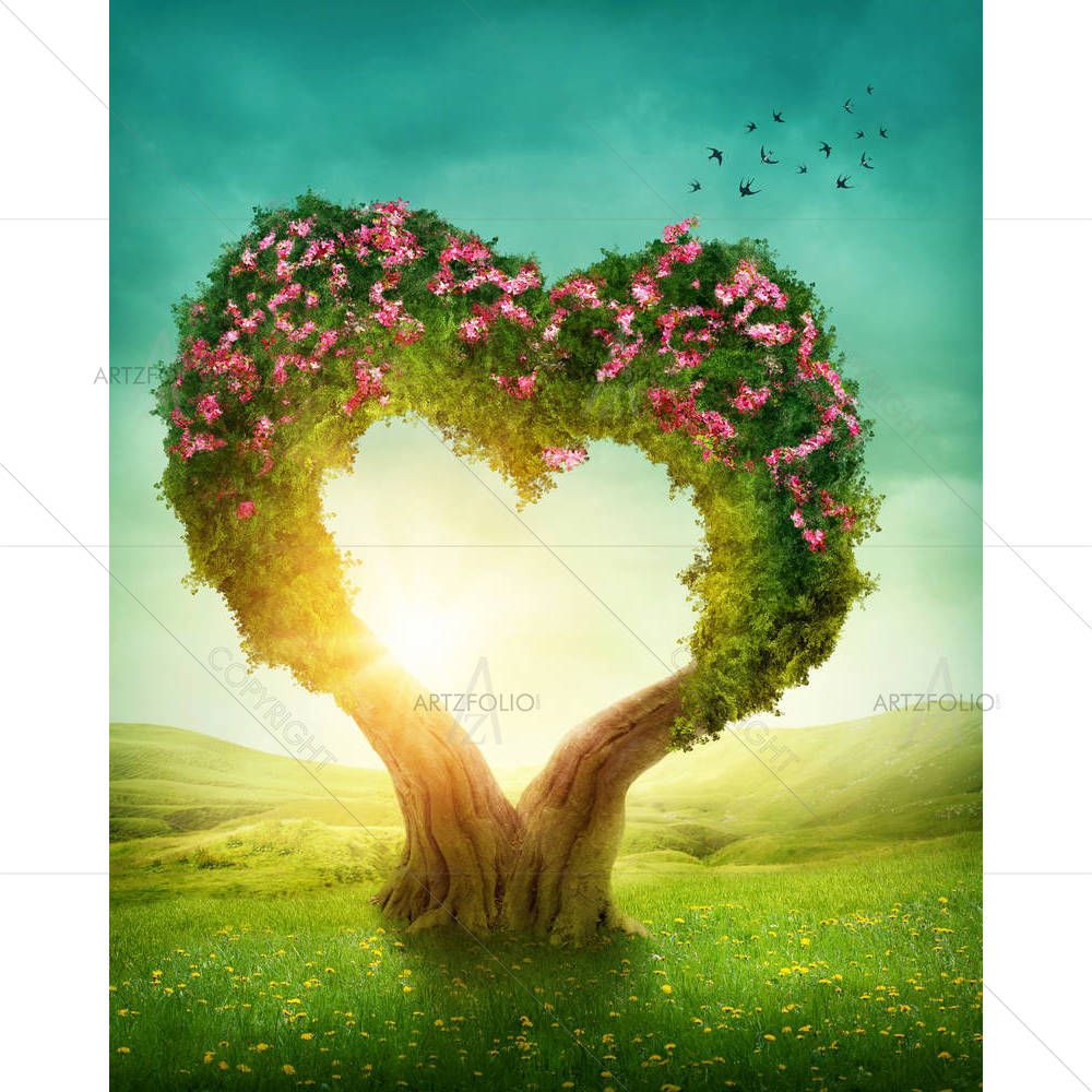 Heart Shaped Tree D2 — custom-size art design 5003615