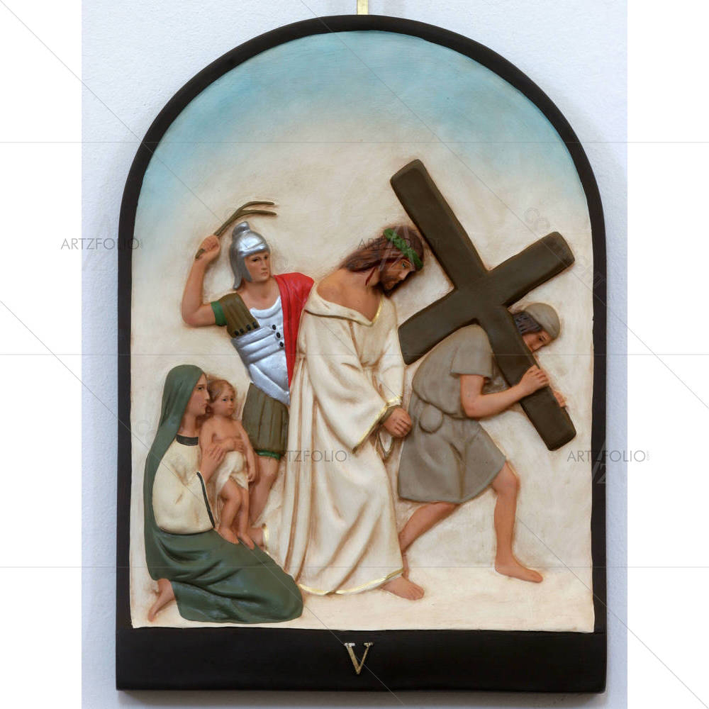 5th Station Of Cross Simon Of Cyrene Carries Cross — Devotional custom art by ArtzFolio