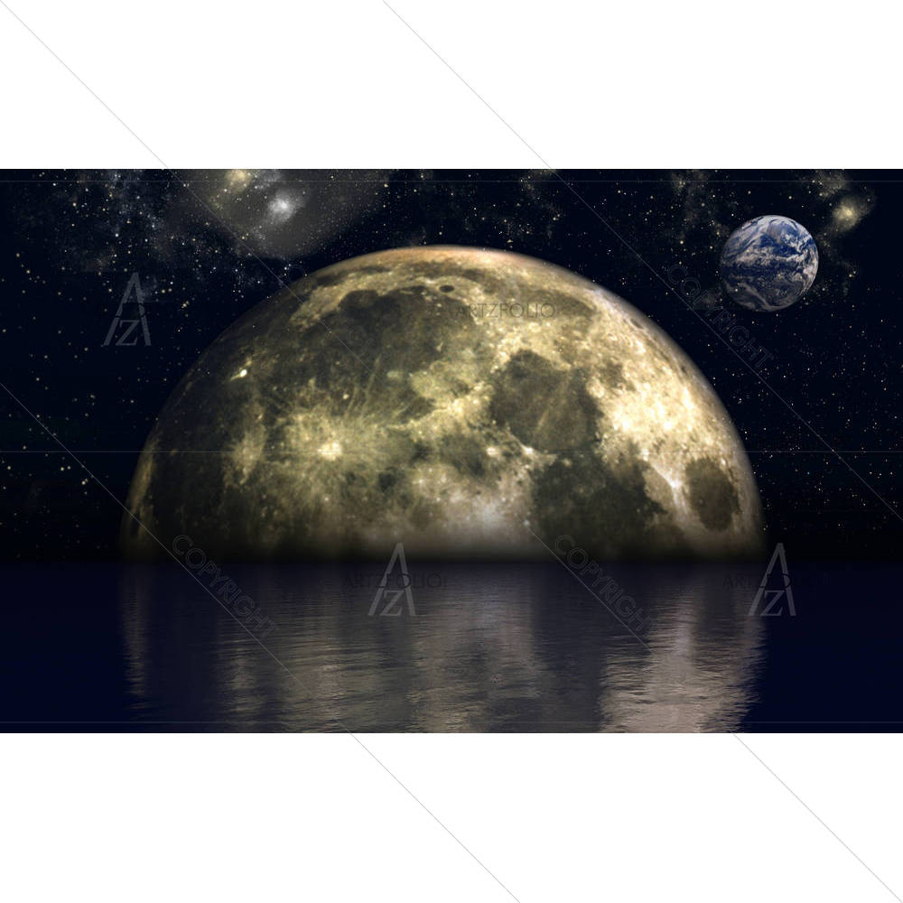 Fictional Planets & The Ocean D2 — Abstract custom art by ArtzFolio