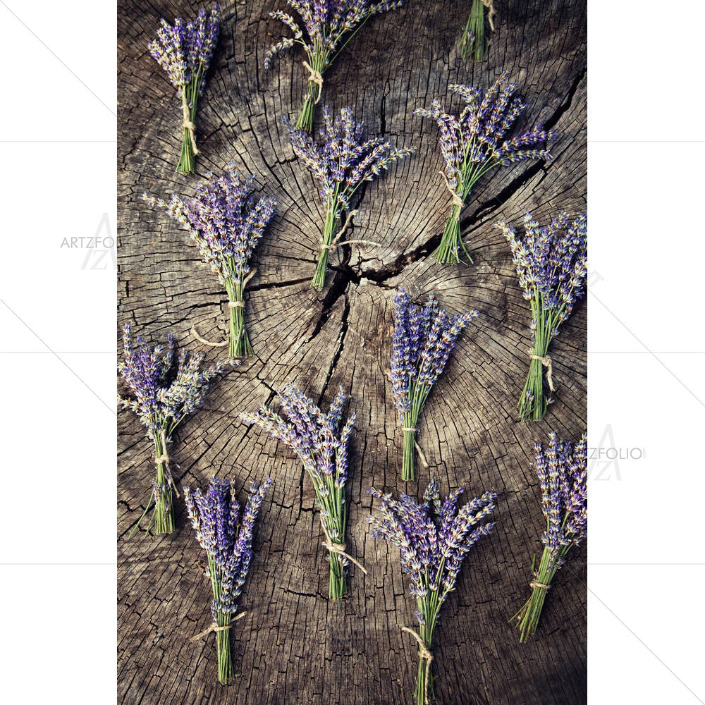 Lavender Flower Bunch On Wood D1 — custom-size art design 5003639