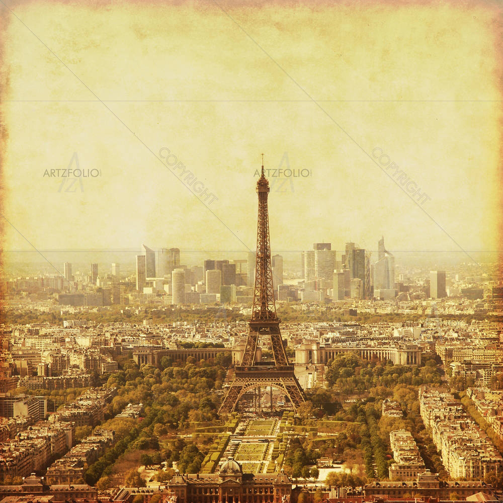 Old Style Photo Of Paris, France — custom-size art design 5003659