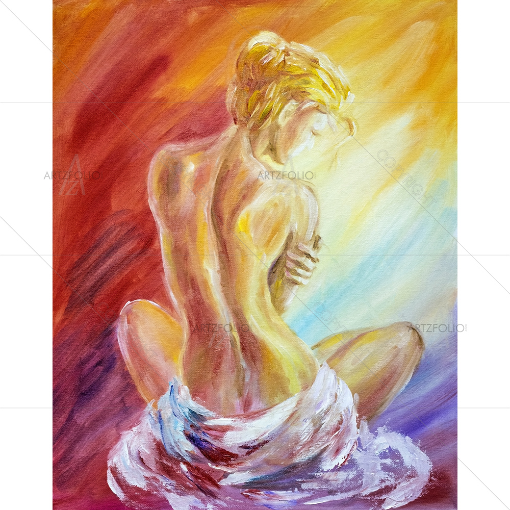 Beautiful Woman Resting — custom-size art design 5003660