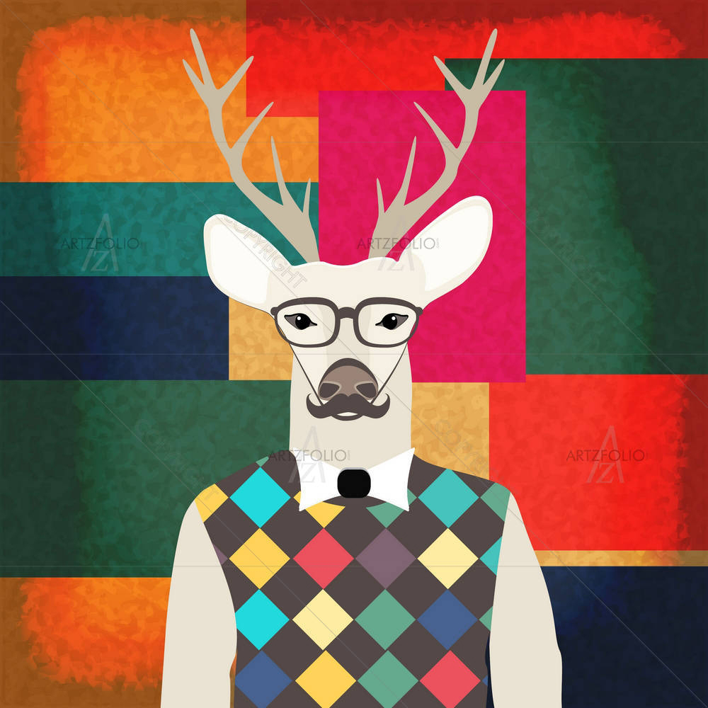 Deer Hipster D1 — custom-size art design 5003663