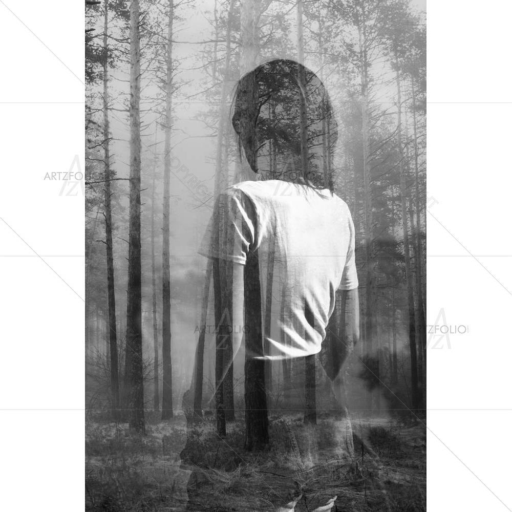 Woman In Forest — custom-size art design 5003664
