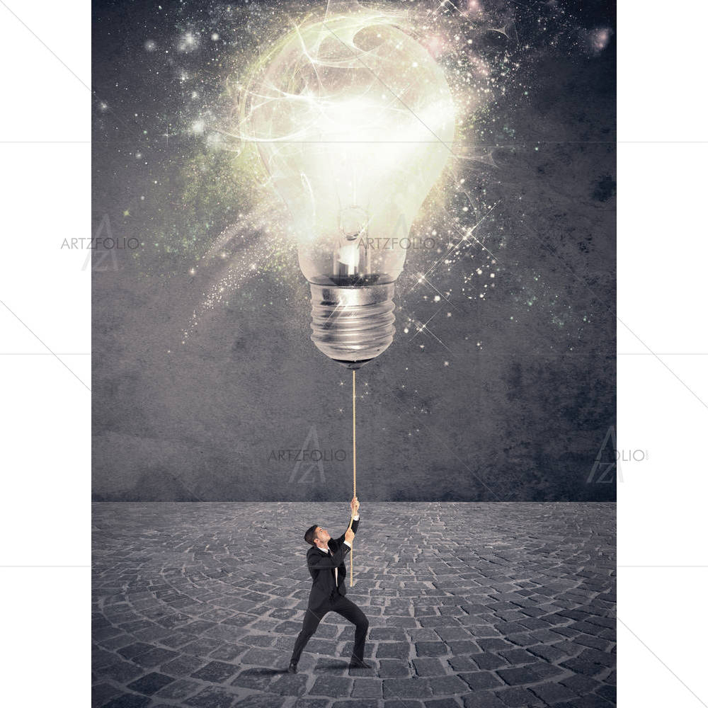 Illuminate An Idea With A Businessman — custom-size art design 5003675