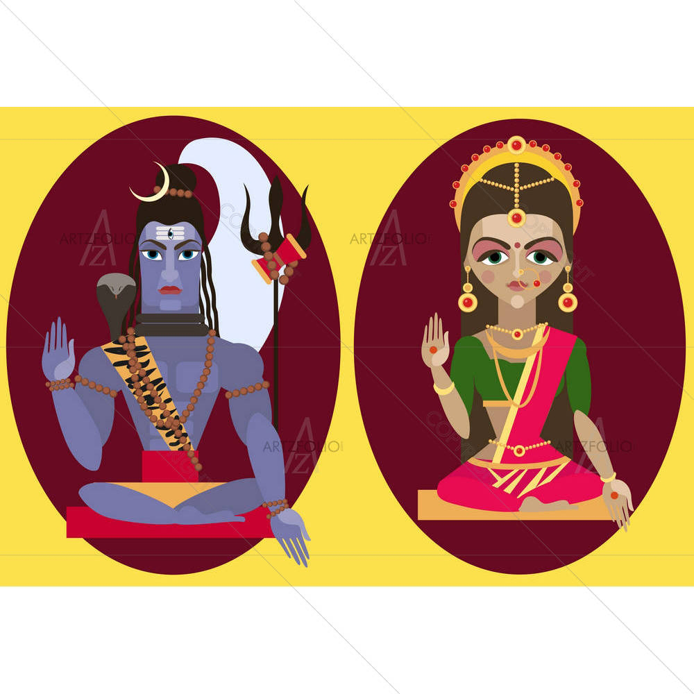 Lord Shiva & Mata Parvati — custom-size art design 5003676