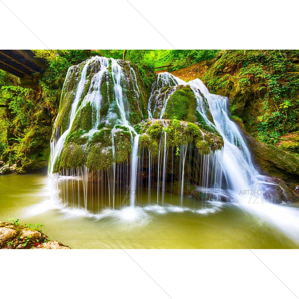 Waterfall Bigar Intersection With Parallel 45, Romania — custom-size art design 5003684