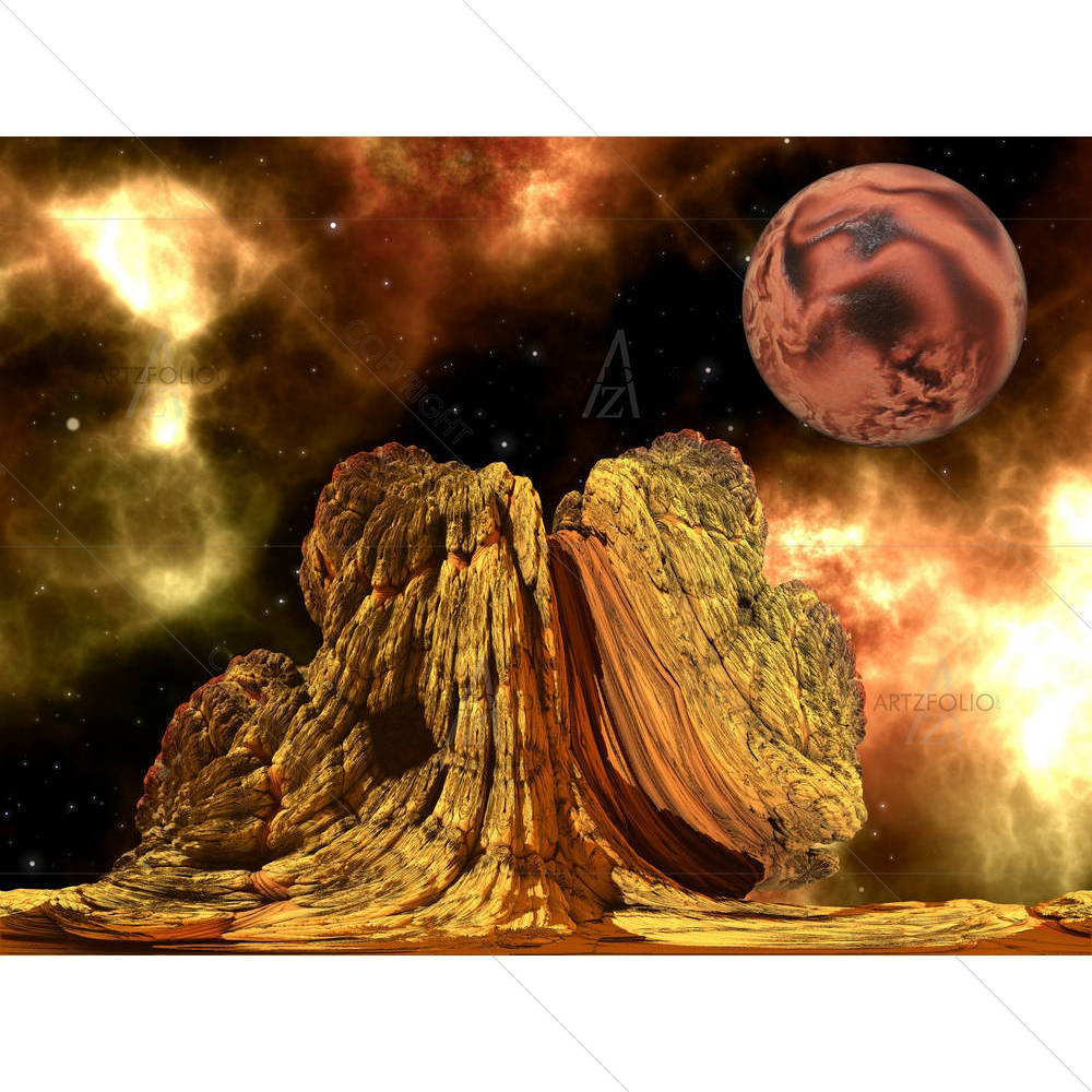 Alien Rock & A Brown Planet — custom-size art design 5003688