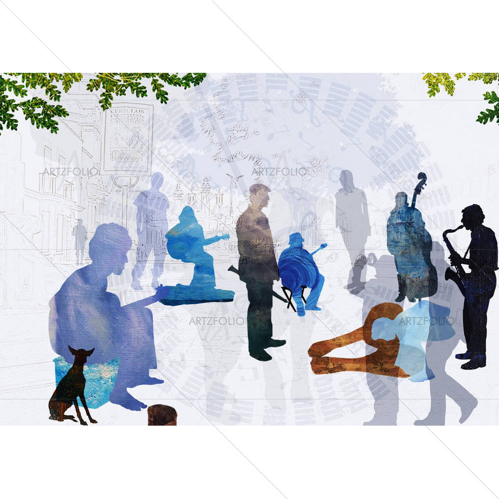 Street Musicians — custom-size art design 5003694