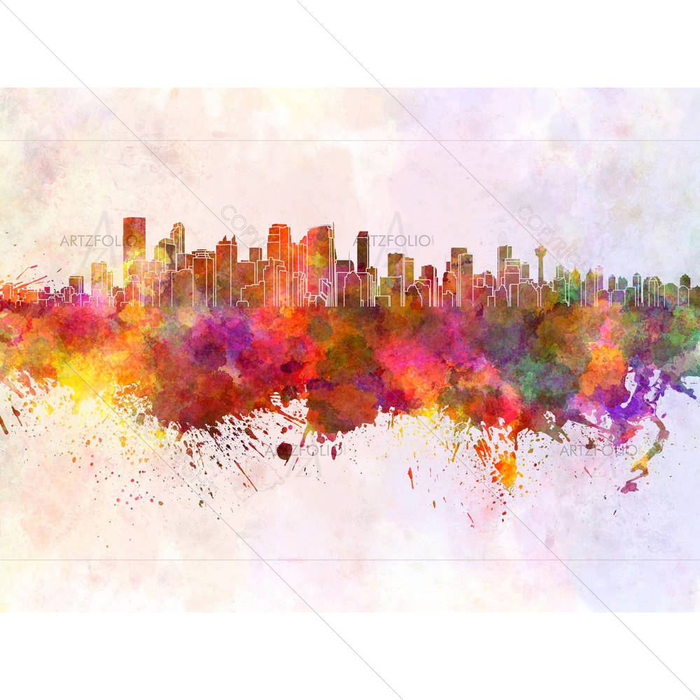 Calgary Skyline, Alberta City, Canada — custom-size art design 5003696