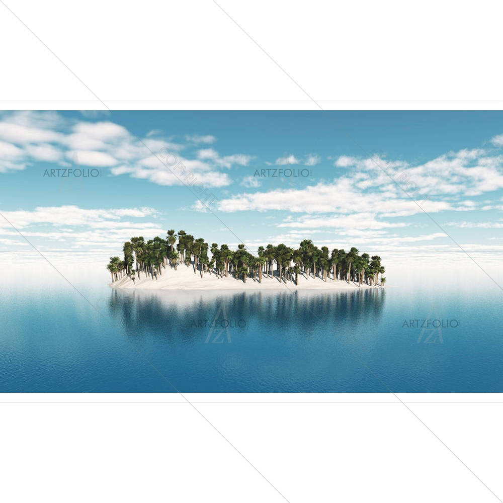 Tropical Palm Tree Island — custom-size art design 5003747