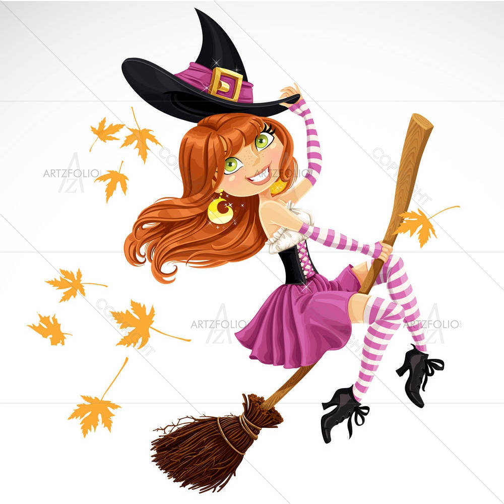 Witch Flying On A Broomstick — Holidays custom art by ArtzFolio