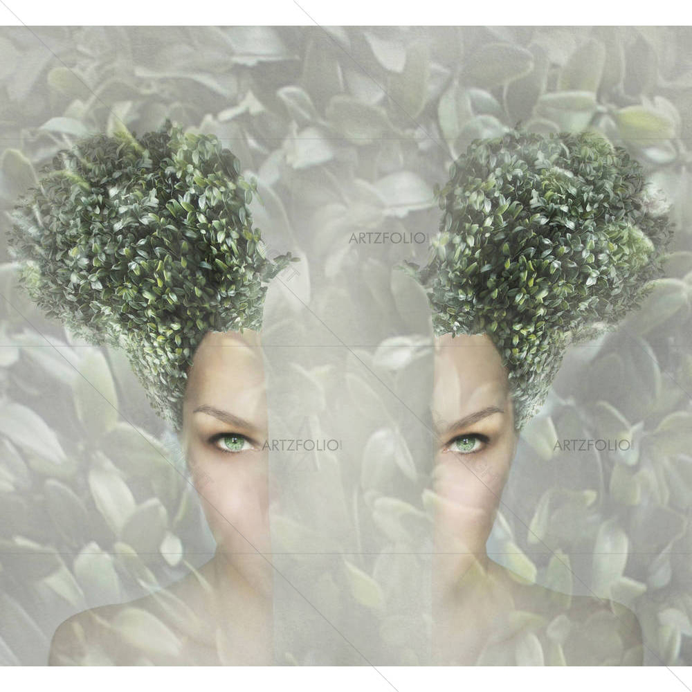 Female Portrait Divided In Two Parts D2 — Adult custom art by ArtzFolio