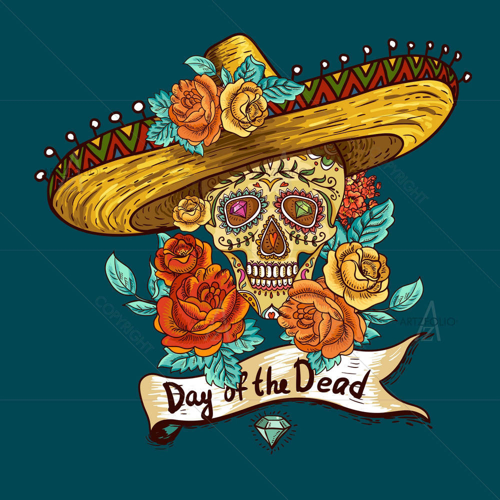 Floral Skull — custom-size art design 5003771