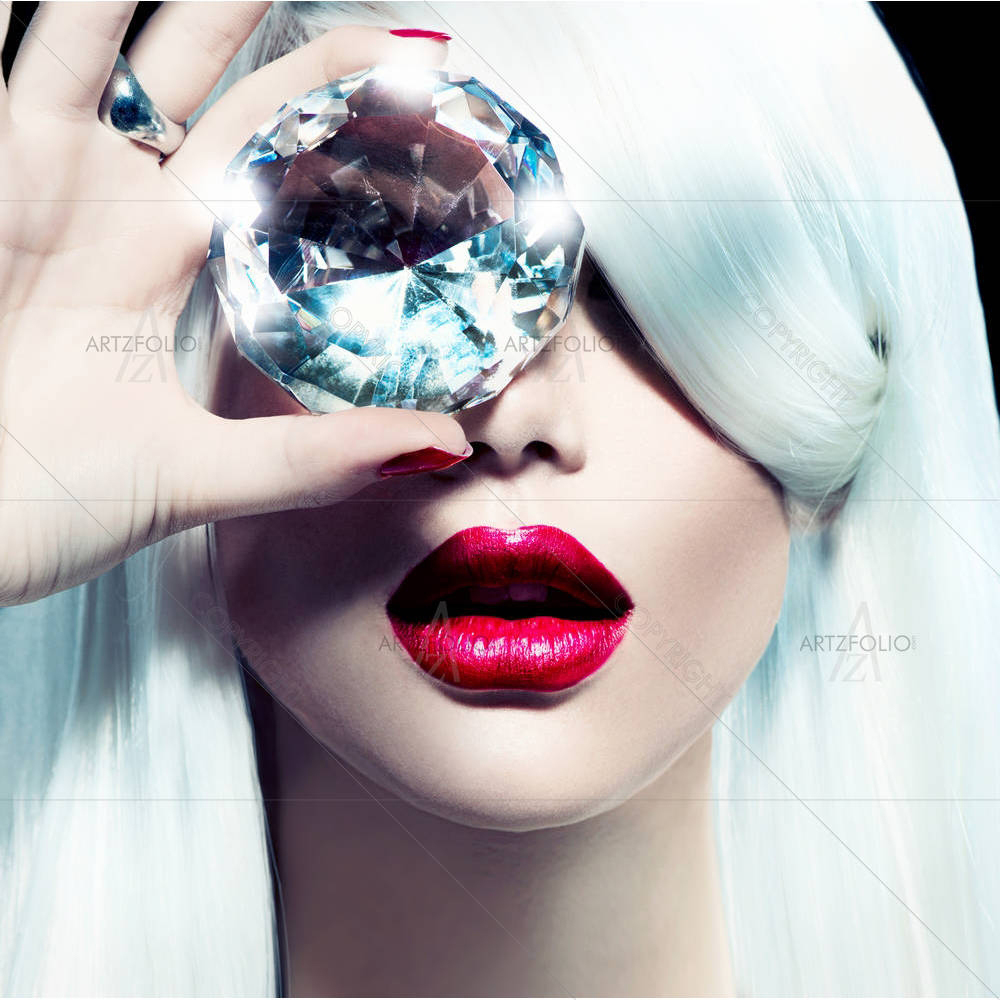 Model Girl With A Big Diamond — Diamond custom art by ArtzFolio