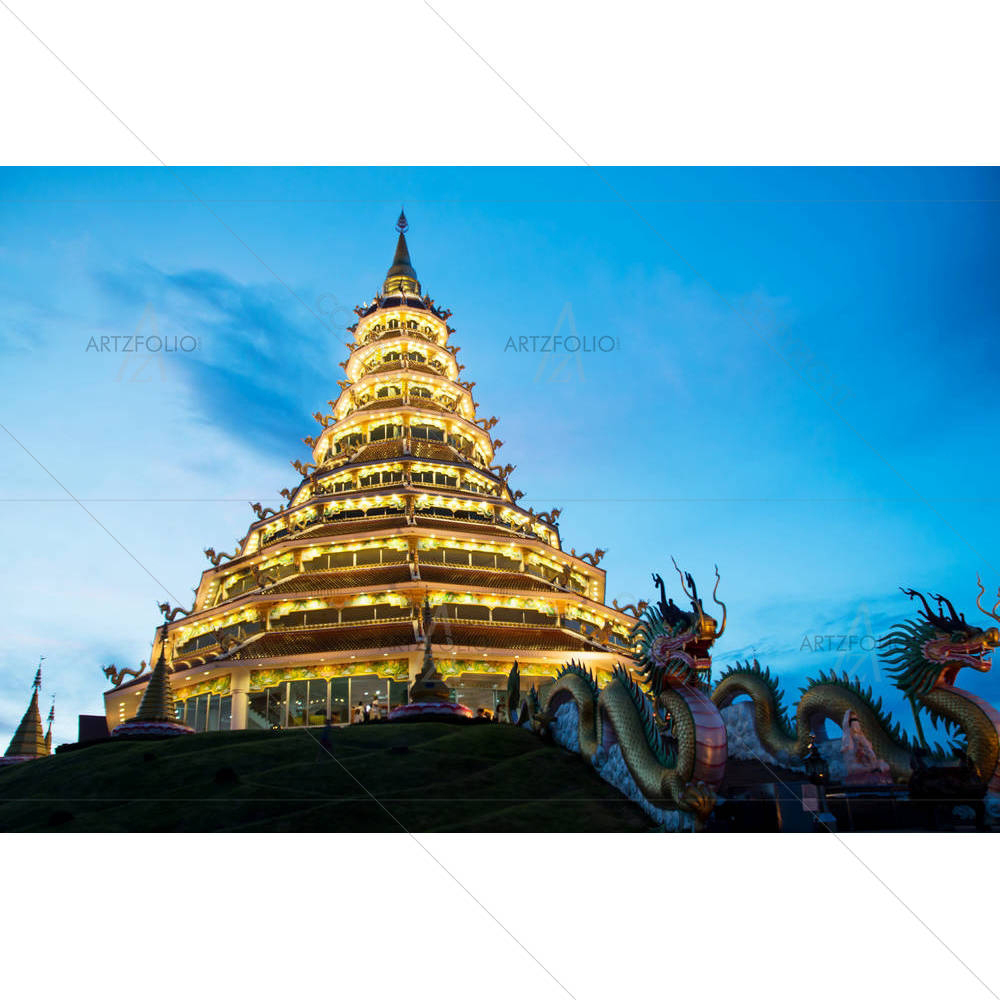Chinese Temple Chiang Rai Thailand — custom-size art design 5003794