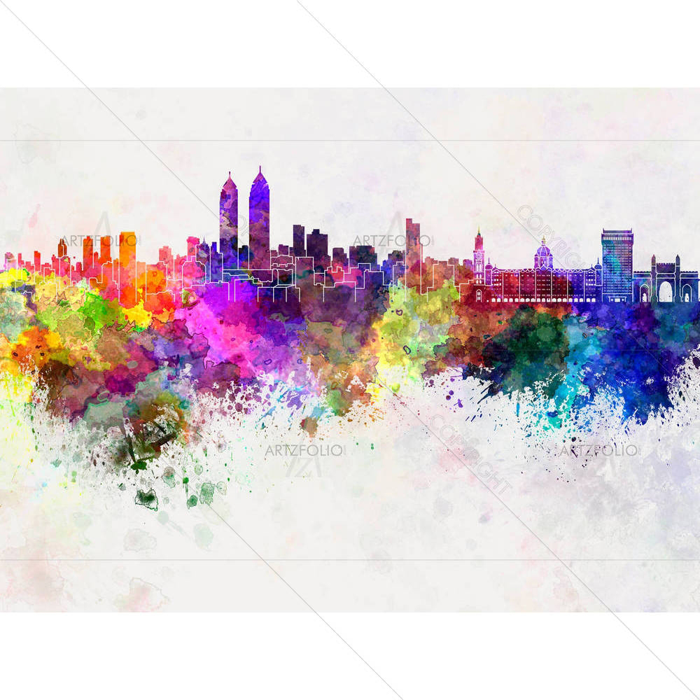 Mumbai Skyline, India — custom-size art design 5003811