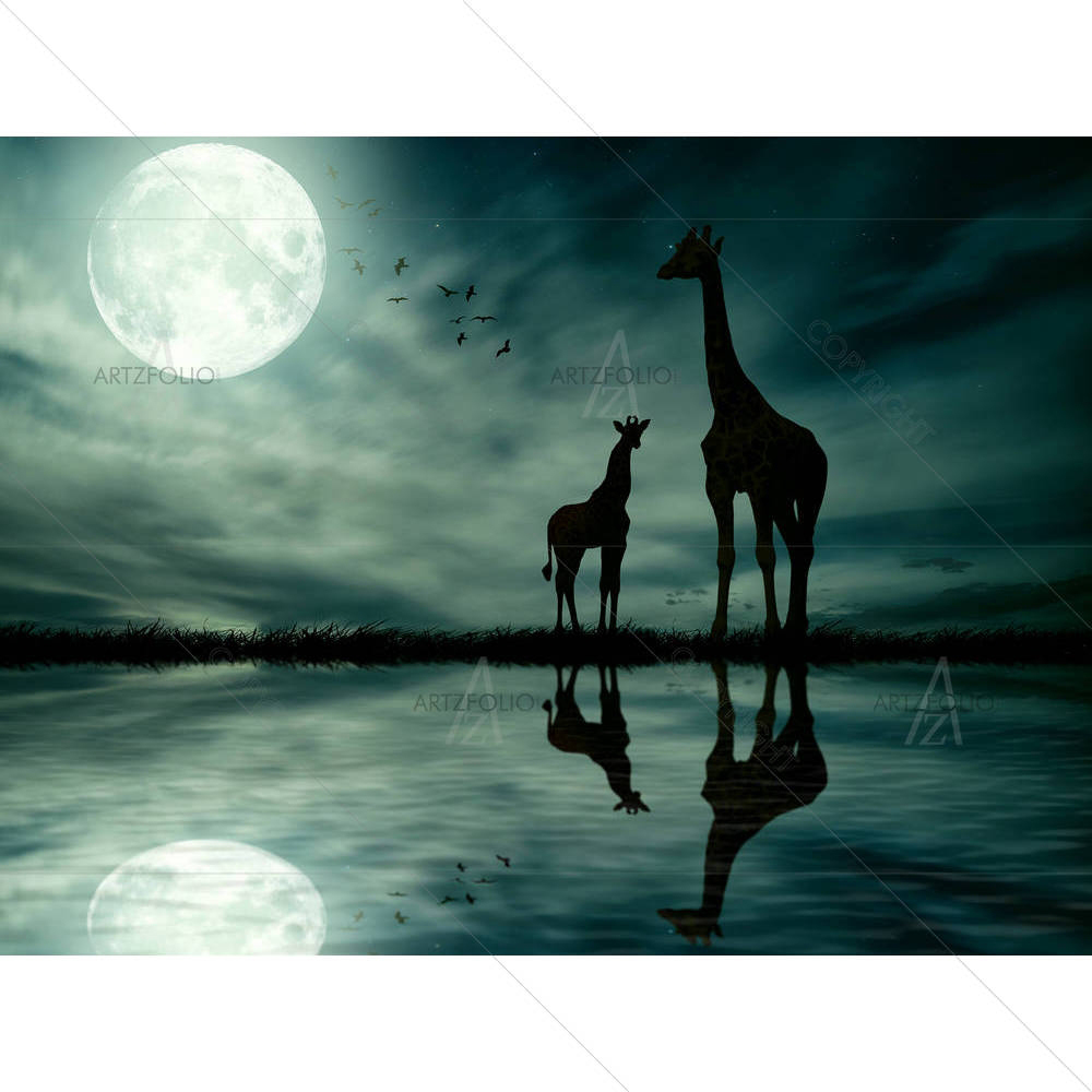 Two Giraffes D3 — custom-size art design 5003816