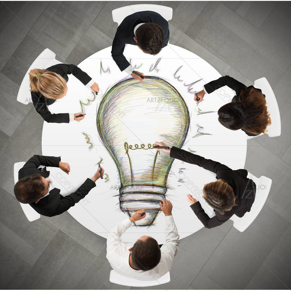 Teamwork Draws A Big Idea — custom-size art design 5003834