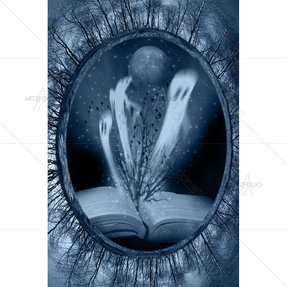Book With Halloween Stories — custom-size art design 5003855