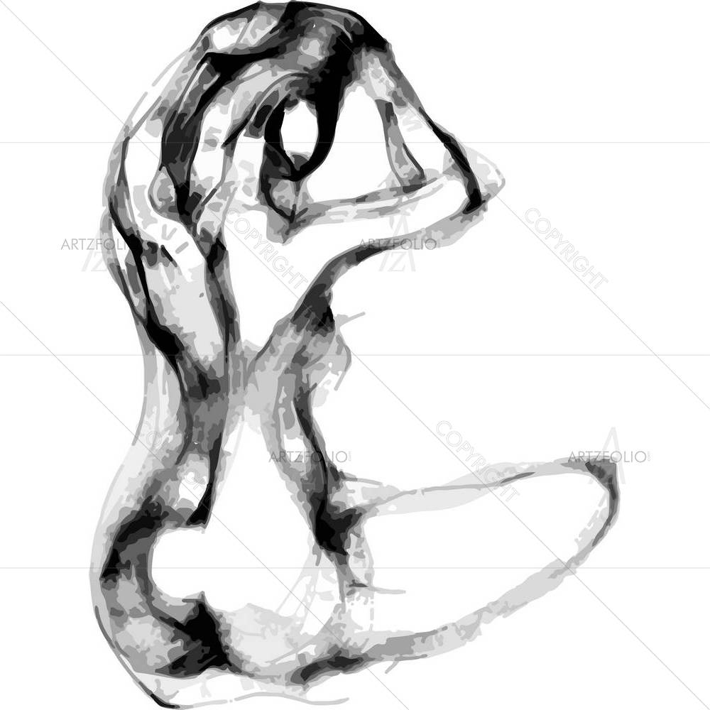 Sitting Woman D1 — custom-size art design 5003868