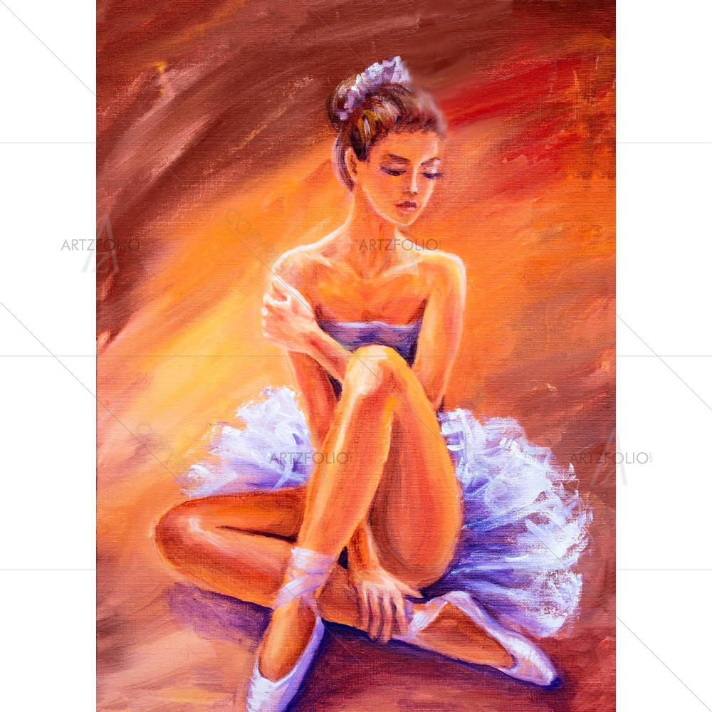 Beautiful Sitting Ballerina D1 — custom-size art design 5003879