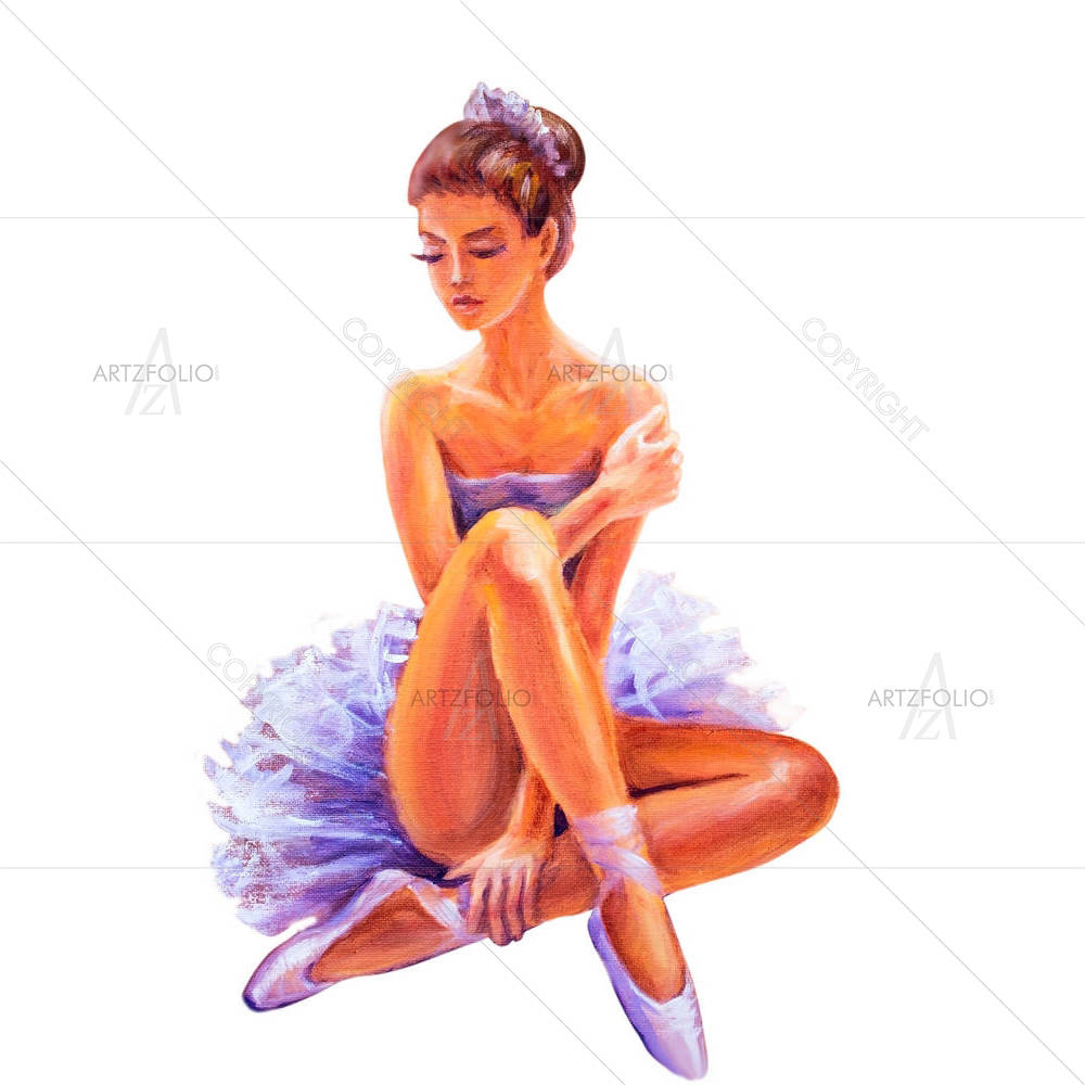 Beautiful Sitting Ballerina D2 — custom-size art design 5003881