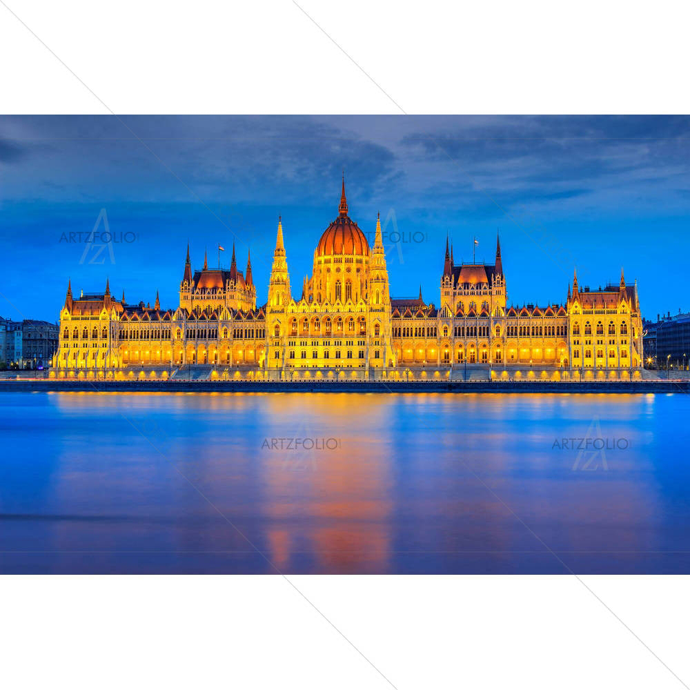 Budapest Parliament At Night, Hungary — custom-size art design 5003883