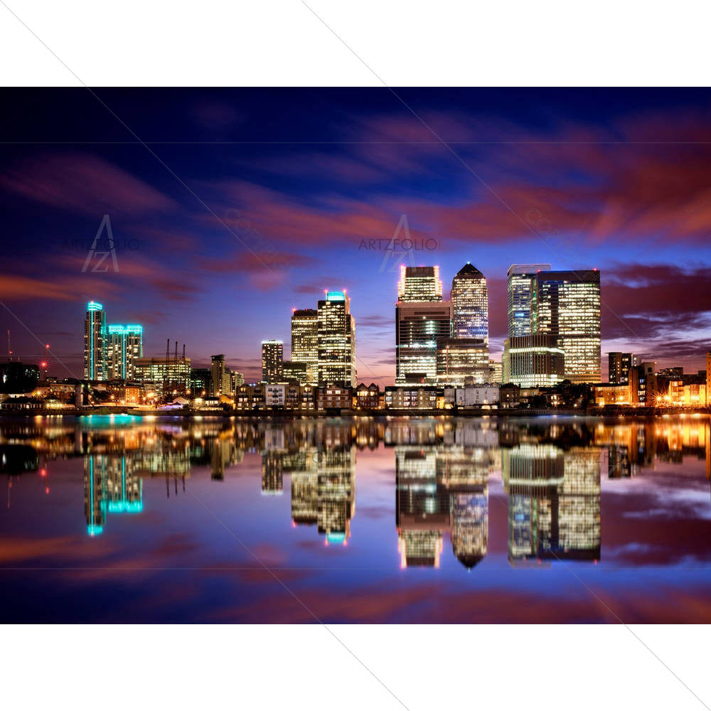 Canary Wharf, London Skyline, UK — custom-size art design 5003885
