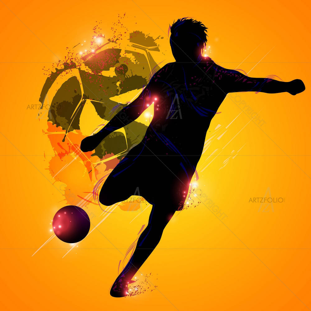 Fantasy Silhouette Soccer Player — custom-size art design 5003889