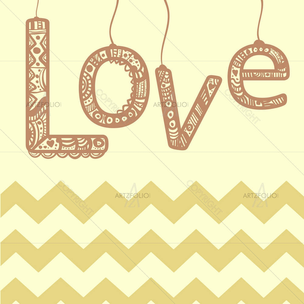 Love Ornament Sign With Zigzag — Abstract custom art by ArtzFolio
