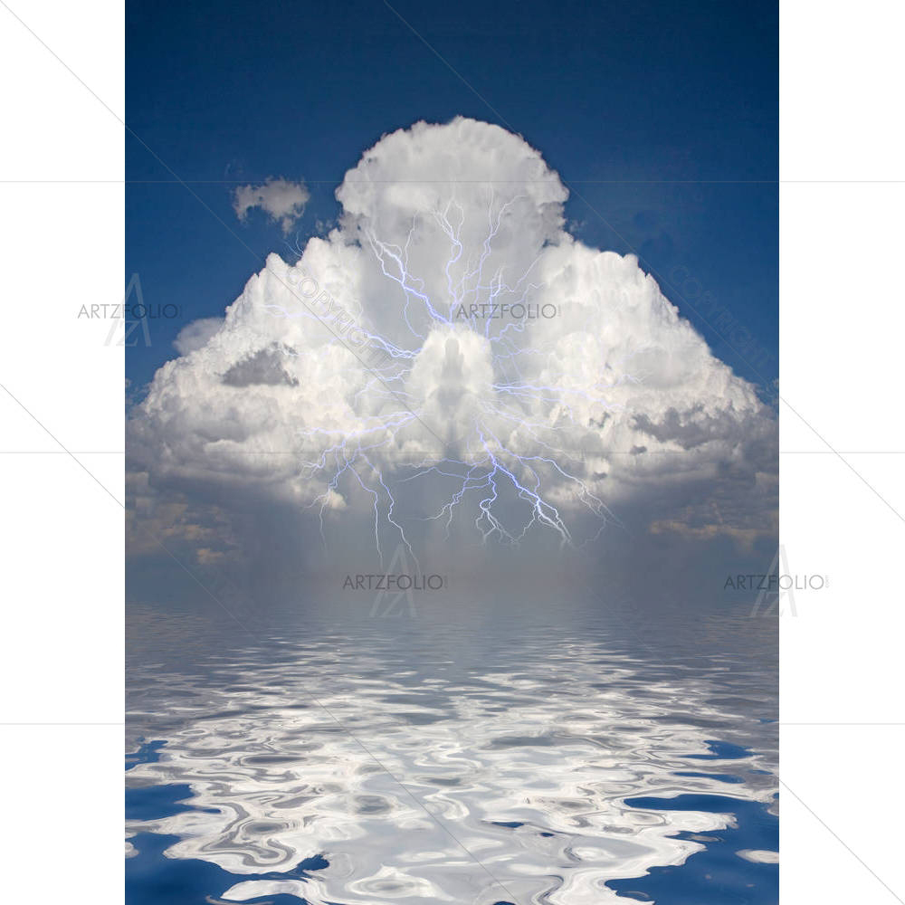 Prayerful Figure In Cloud — custom-size art design 5003911