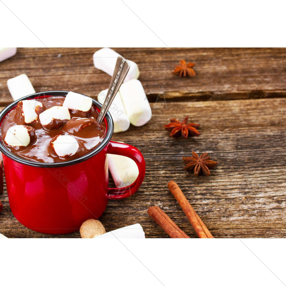 Mug With Hot Chocolate & Marshmallows — Devotional custom art by ArtzFolio