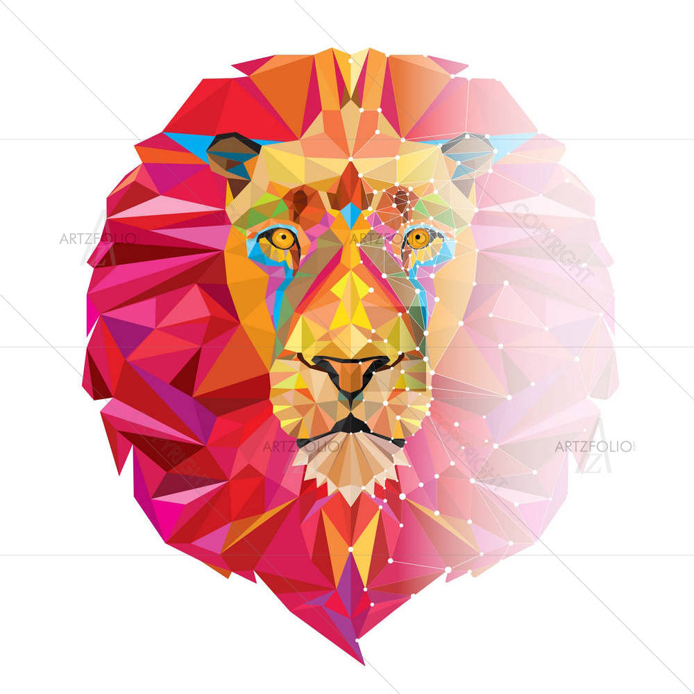 Lion Portrait D2 — Abstract custom art by ArtzFolio